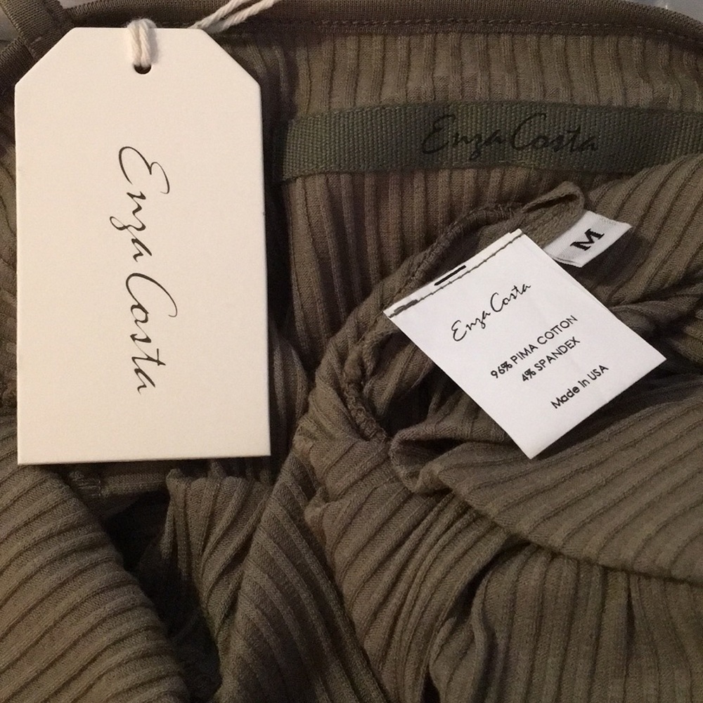 🇺🇸 ENZA COSTA RIB STRAPPY BRA MIDI DRESS - Picture 8 of 8